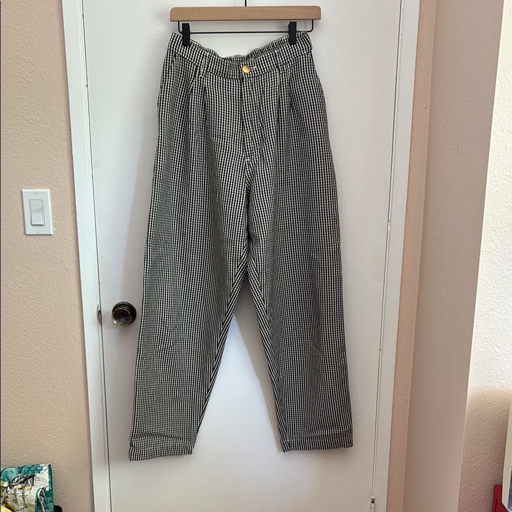Big Bud Press Black and White Gingham Straight Leg Pants
